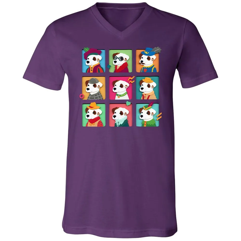 Unisex V-Neck T-Shirt - 6TJT3JP9 - Team Purple - 9