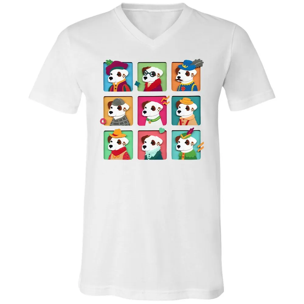 Unisex V-Neck T-Shirt - 6TJT3JP9 - White - 5