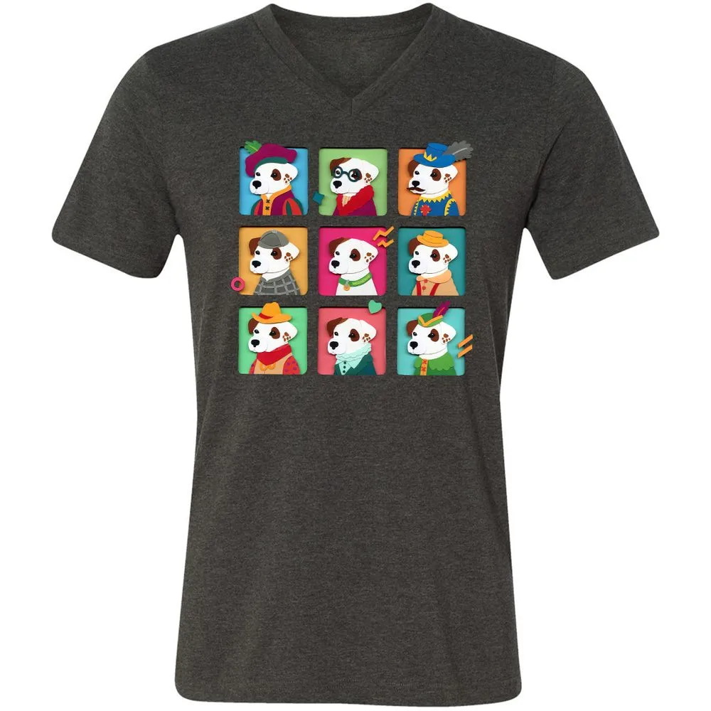 Unisex V-Neck T-Shirt - 6TJT3JP9 - Dark Grey Heather - 8
