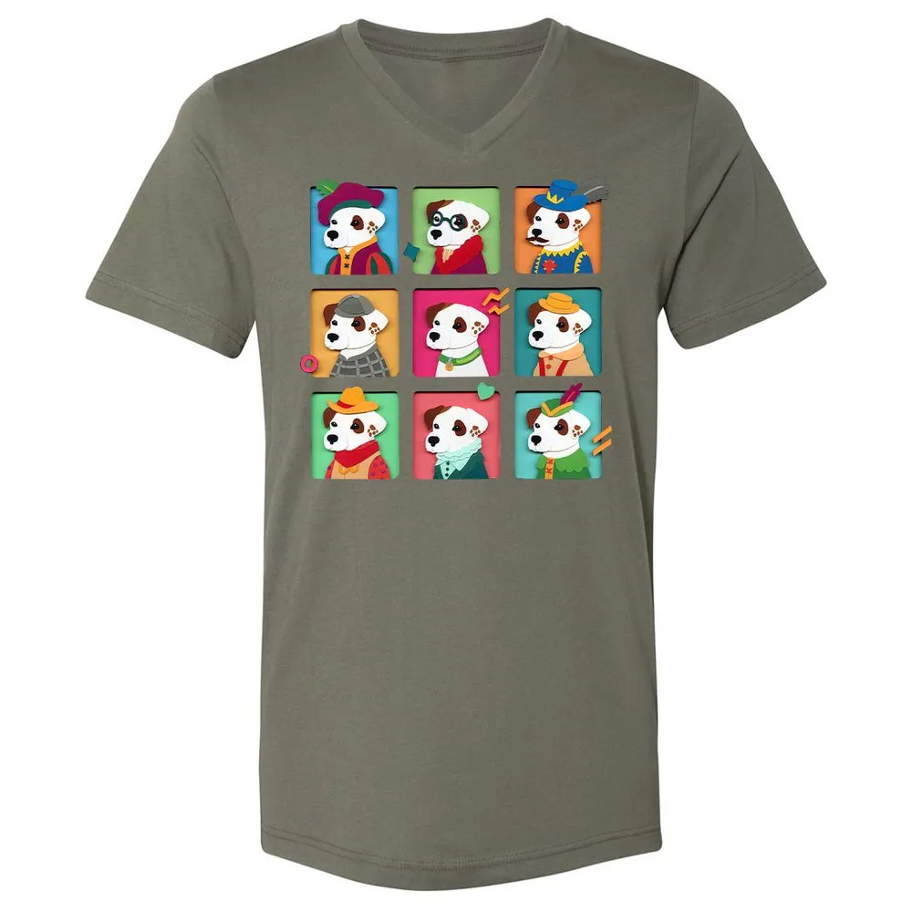 Unisex V-Neck T-Shirt - 6TJT3JP9 - Military Green - 10