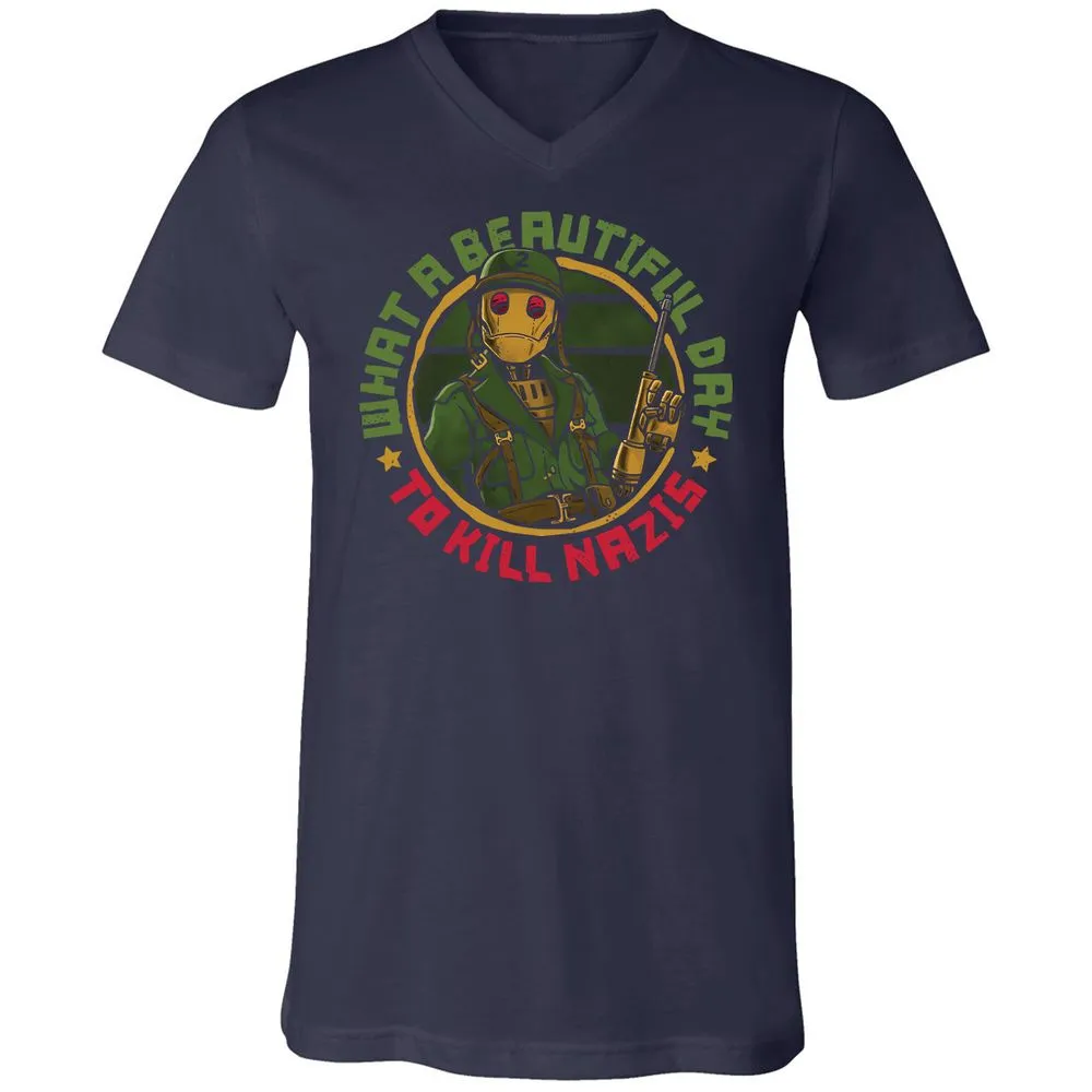 Unisex V-Neck T-Shirt - NLVTLZD2 - Navy - 2