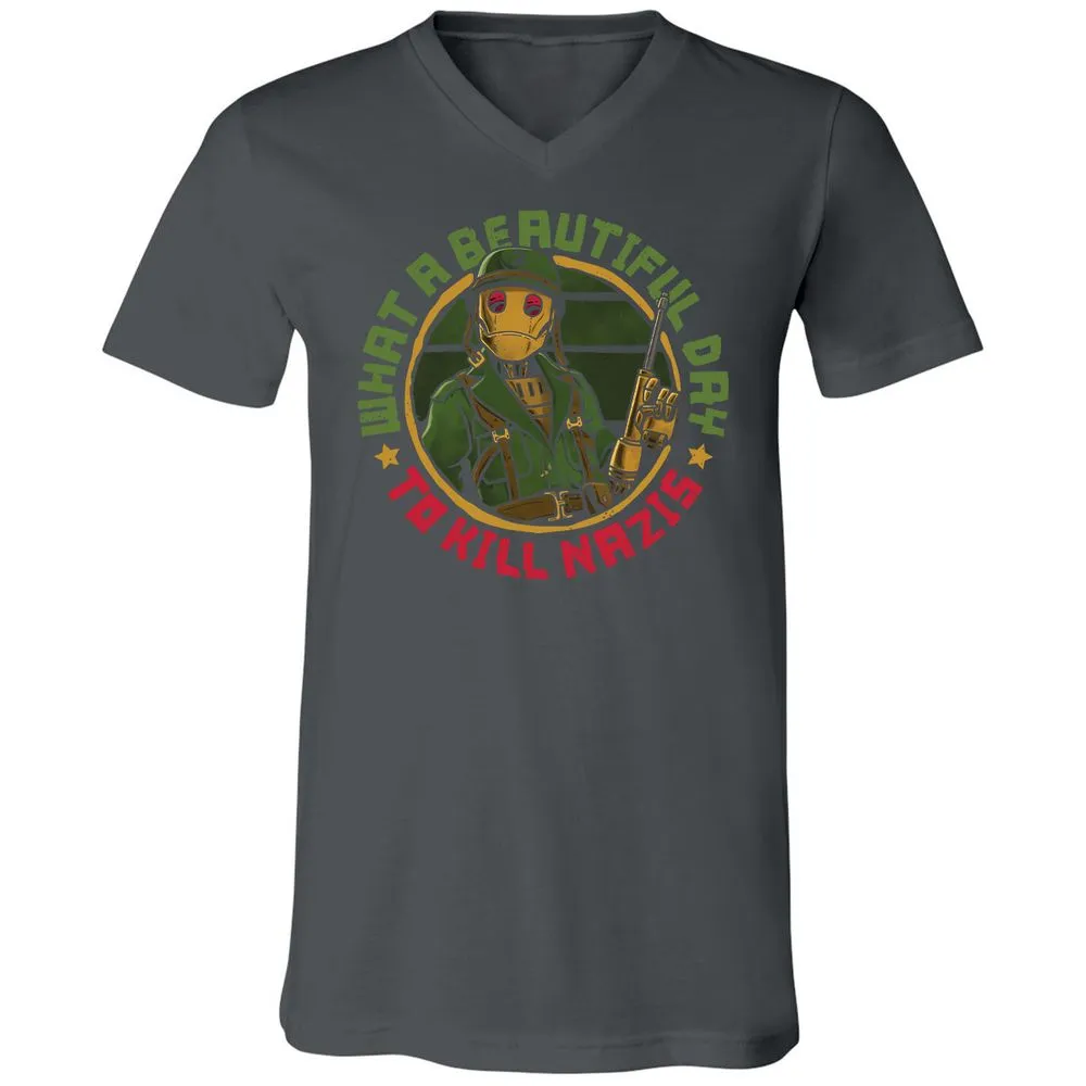 Unisex V-Neck T-Shirt - NLVTLZD2 - Asphalt - 12