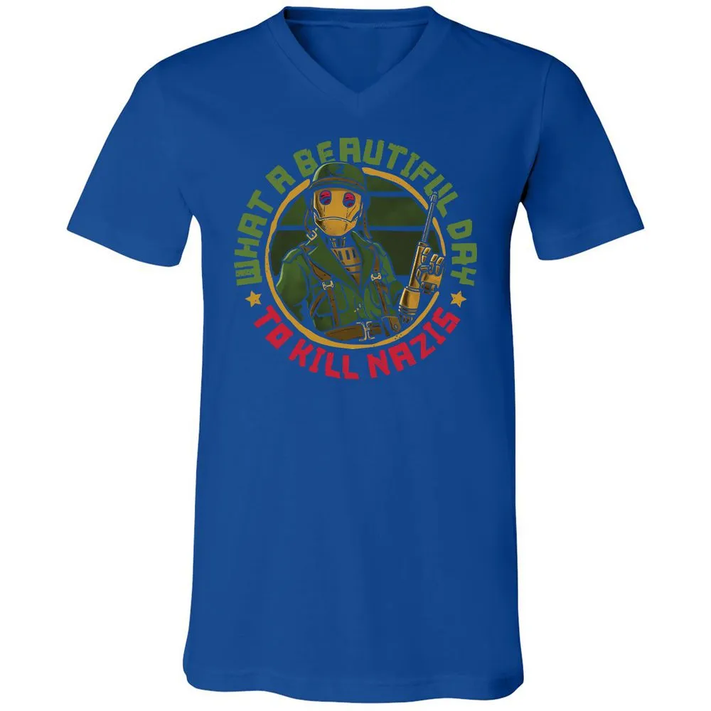 Unisex V-Neck T-Shirt - NLVTLZD2 - True Royal - 4
