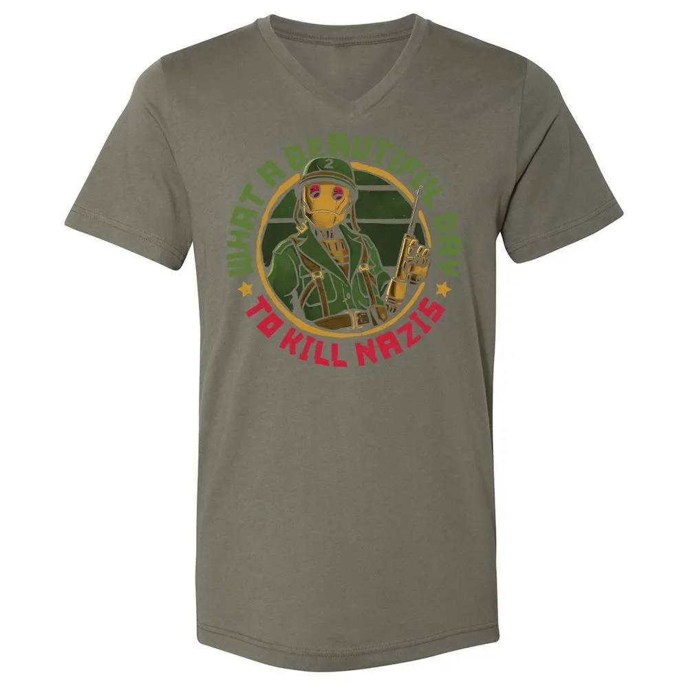 Unisex V-Neck T-Shirt - NLVTLZD2 - Military Green - 10