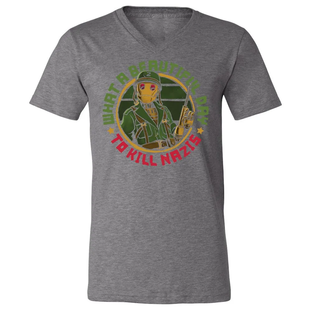 Unisex V-Neck T-Shirt - NLVTLZD2 - Deep Heather - 13