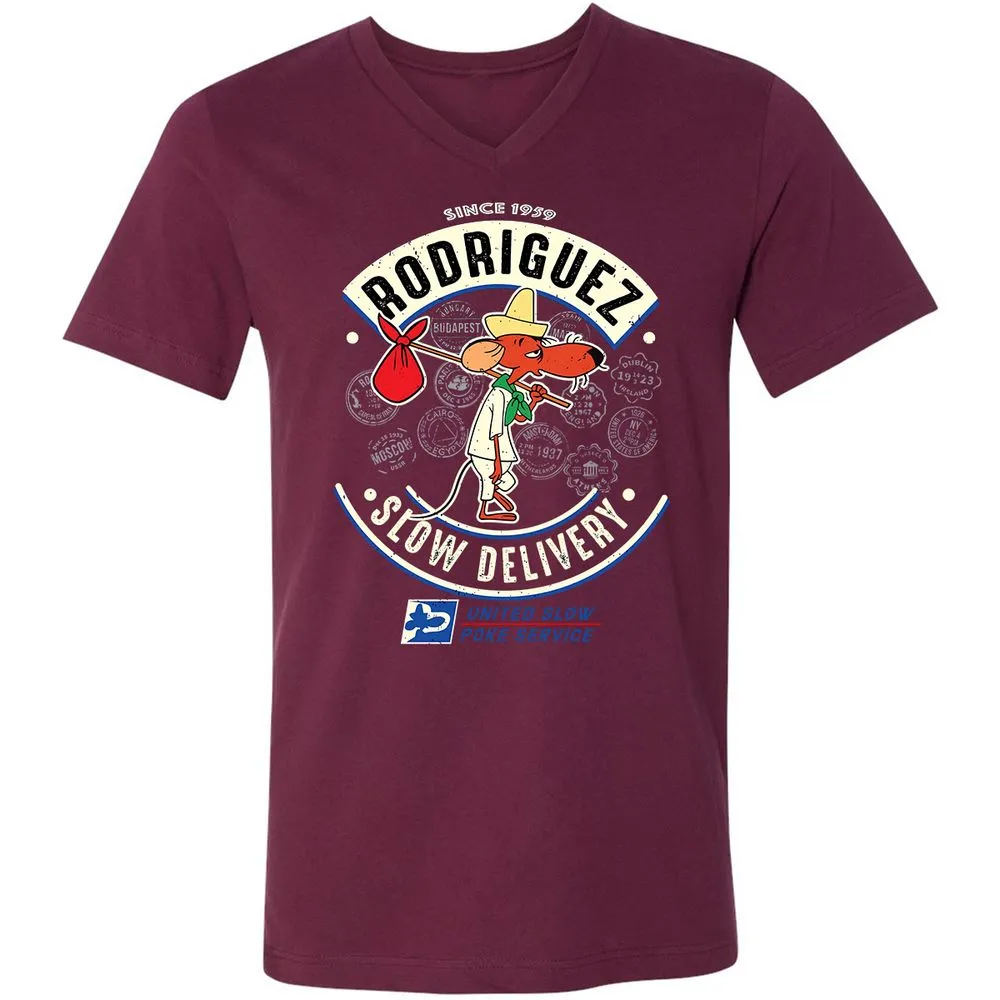 Unisex V-Neck T-Shirt - EJFHH1FP - Maroon - 6