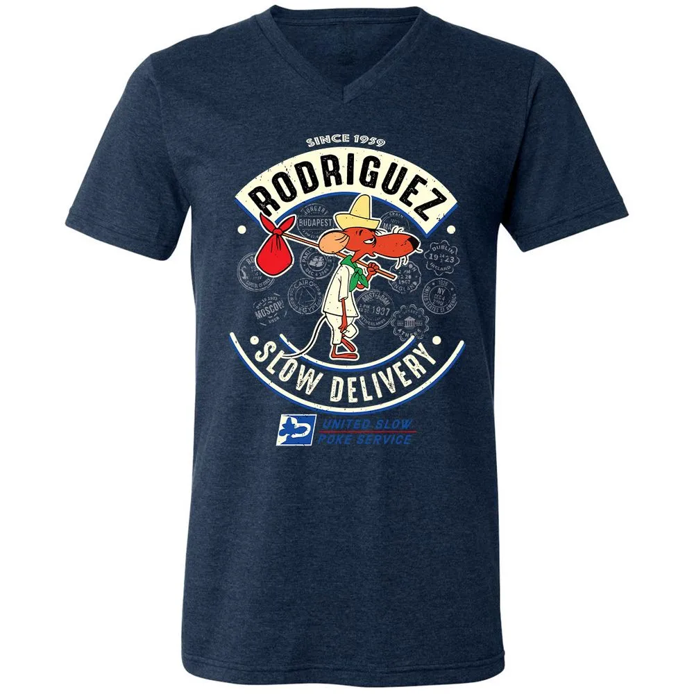 Unisex V-Neck T-Shirt - EJFHH1FP - Heather Navy - 15