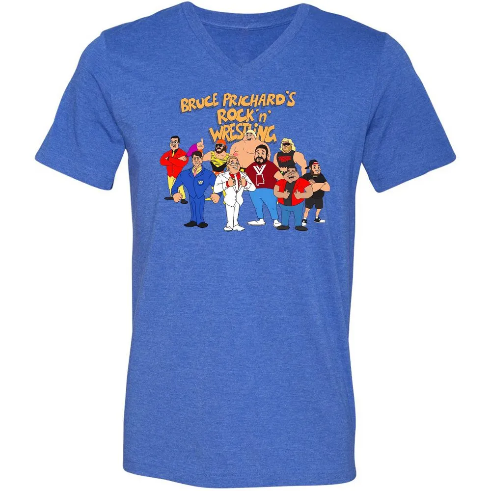 Unisex V-Neck T-Shirt - 6PDSJVES - Heather True Royal - 14