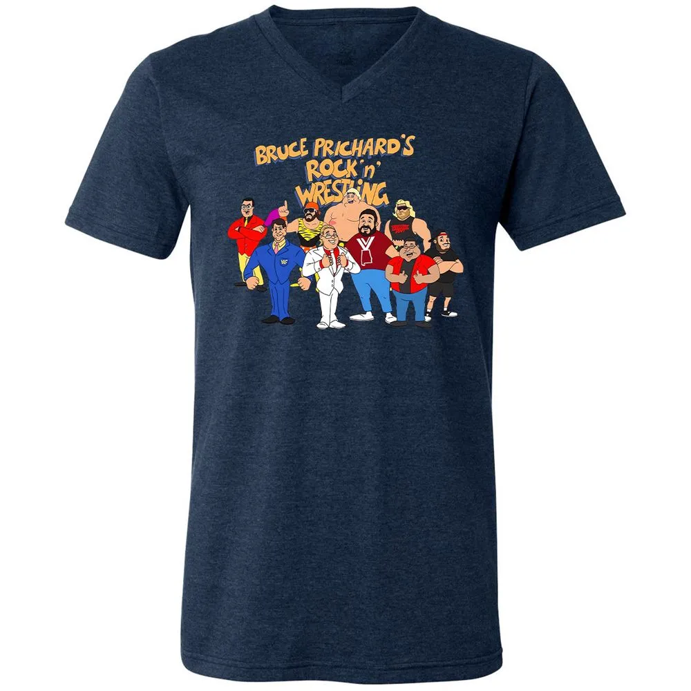 Unisex V-Neck T-Shirt - 6PDSJVES - Heather Navy - 15