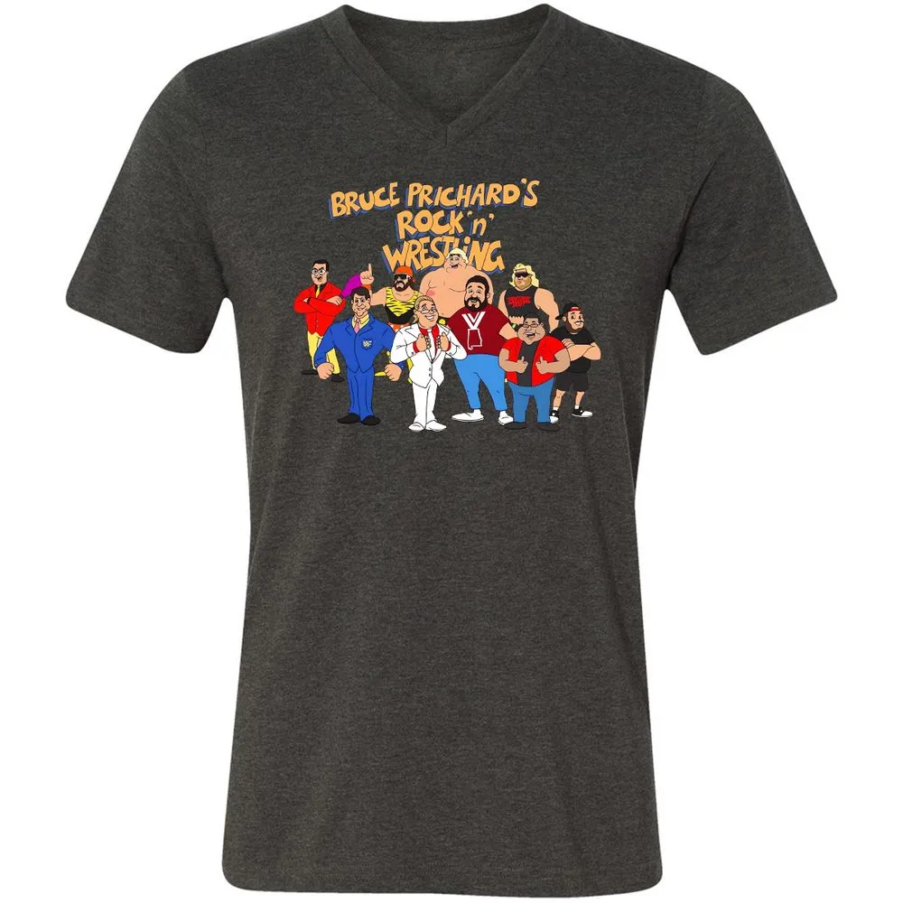 Unisex V-Neck T-Shirt - 6PDSJVES - Dark Grey Heather - 8