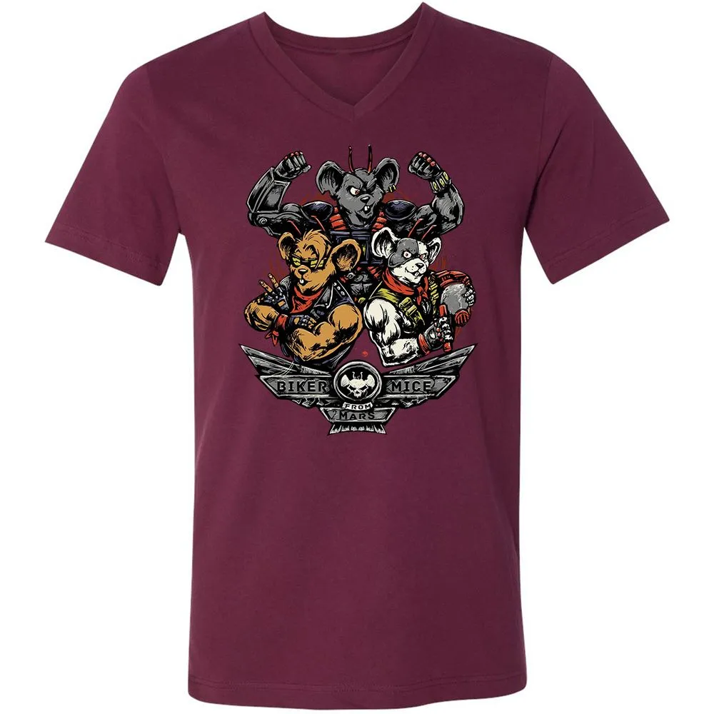 Unisex V-Neck T-Shirt - Z51R8RRB - Maroon - 6