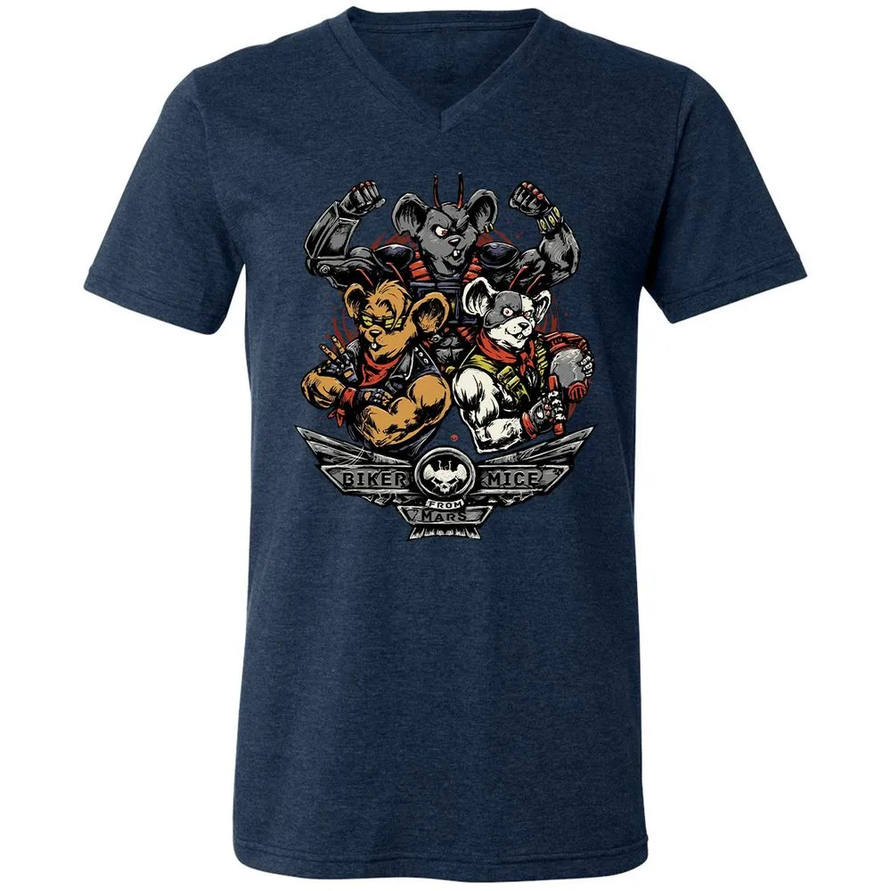 Unisex V-Neck T-Shirt - Z51R8RRB - Heather Navy - 15