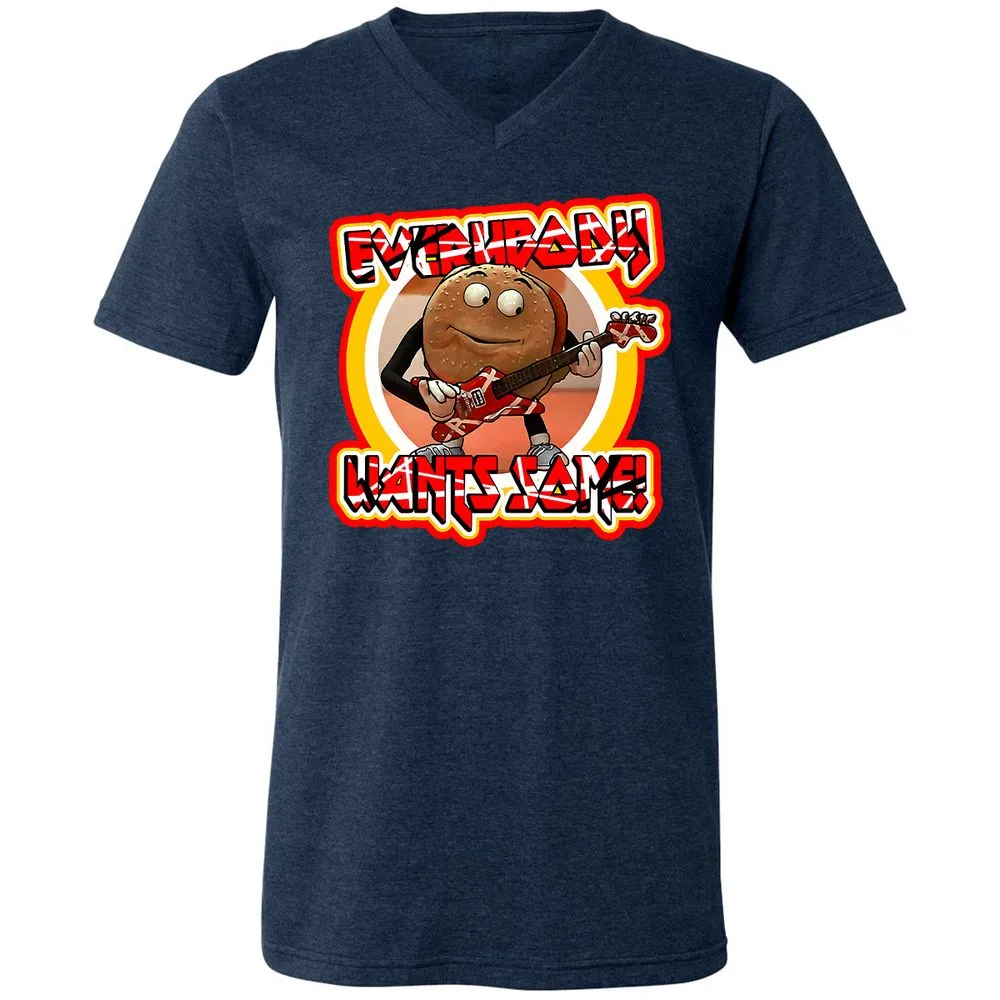 Unisex V-Neck T-Shirt - 32RDSBDE - Heather Navy - 15