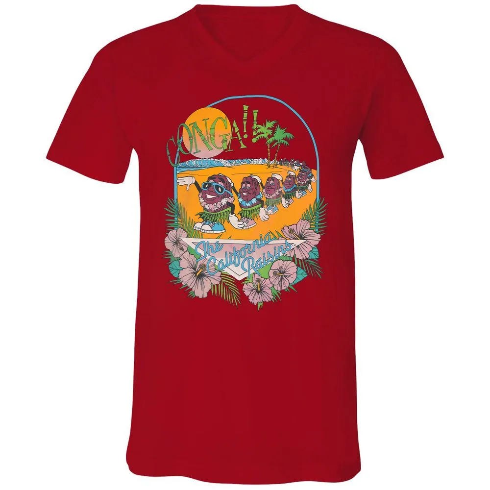 Unisex V-Neck T-Shirt - 8EHVT8N9 - Red - 3