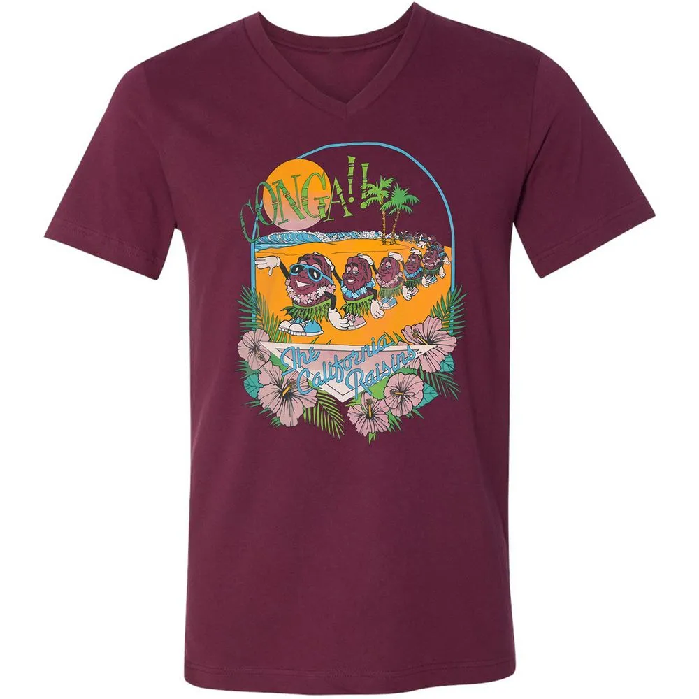 Unisex V-Neck T-Shirt - 8EHVT8N9 - Maroon - 6