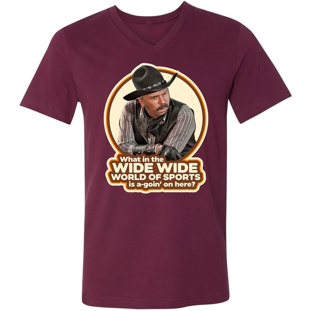 Unisex V-Neck T-Shirt - 35YS9WUT - Maroon - 6