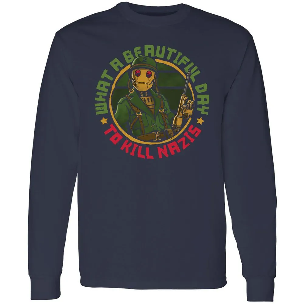 Long Sleeve T-Shirt - BHNA1P4Q - Navy - 2