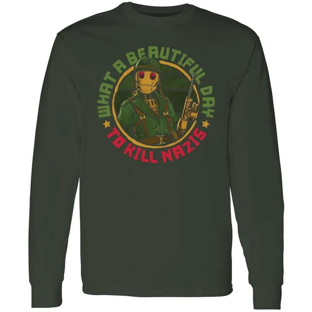 Long Sleeve T-Shirt - BHNA1P4Q - Forest Green - 4