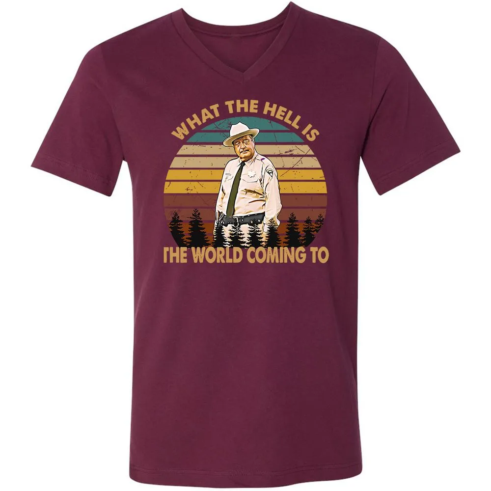 Unisex V-Neck T-Shirt - DZM1UDLM - Maroon - 6