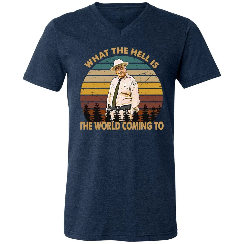 Unisex V-Neck T-Shirt - DZM1UDLM - Heather Navy - 15