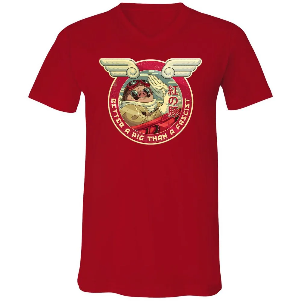 Unisex V-Neck T-Shirt - E2VGW65X - Red - 3