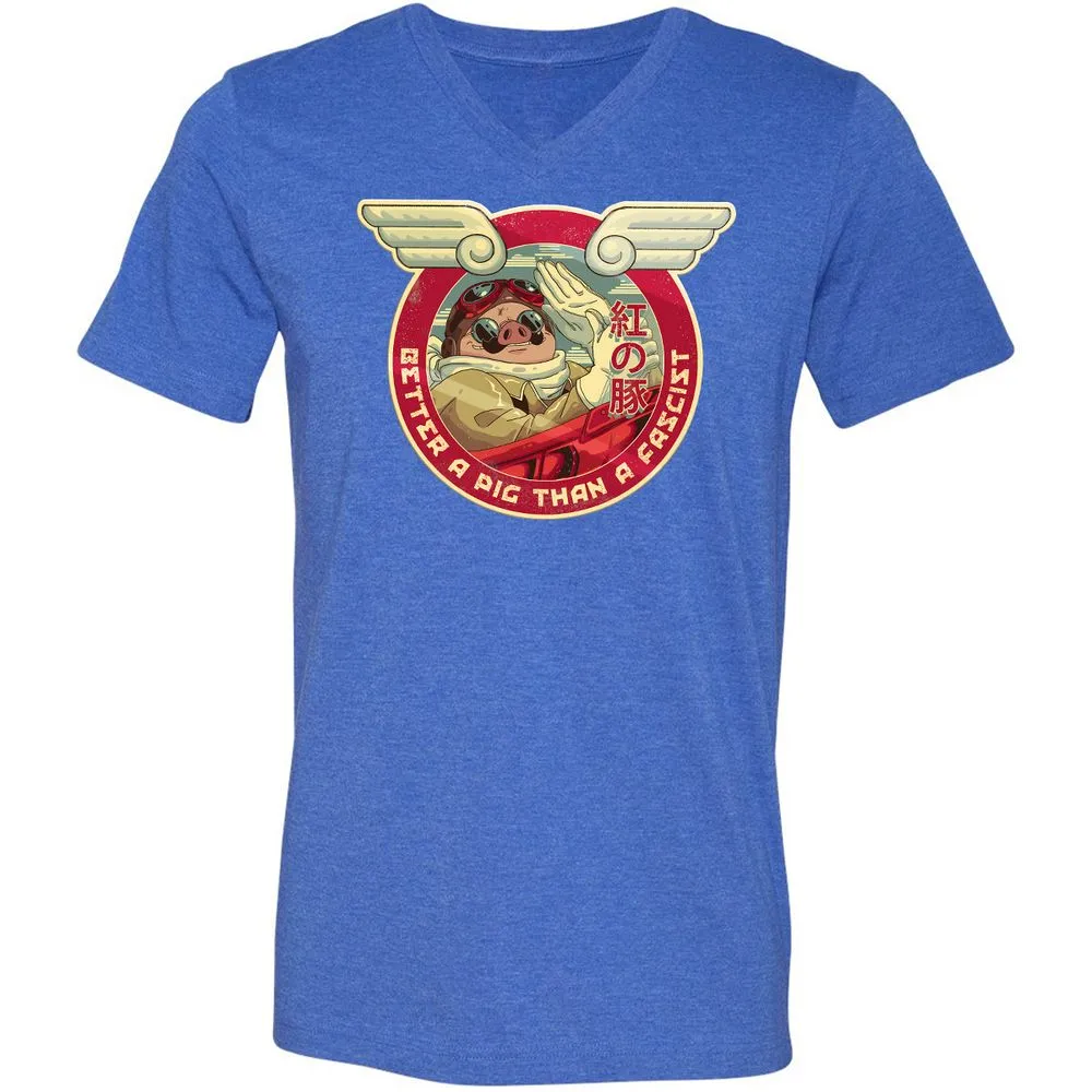 Unisex V-Neck T-Shirt - E2VGW65X - Heather True Royal - 14