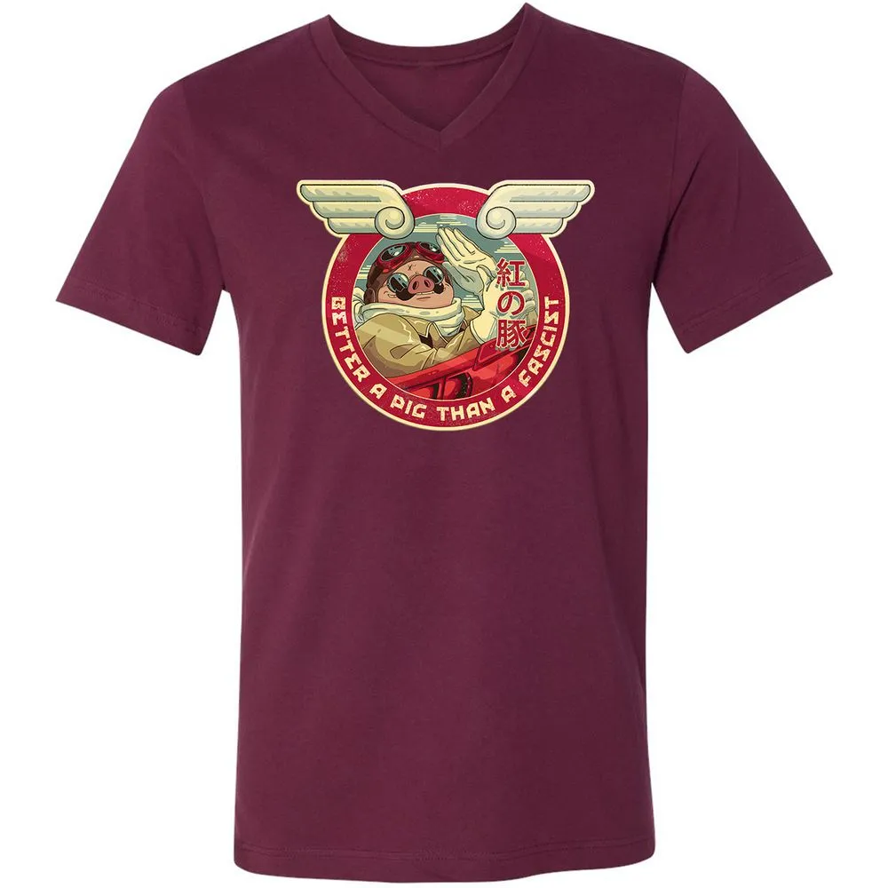 Unisex V-Neck T-Shirt - E2VGW65X - Maroon - 6