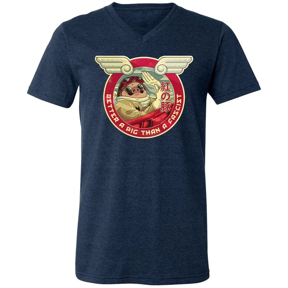 Unisex V-Neck T-Shirt - E2VGW65X - Heather Navy - 15