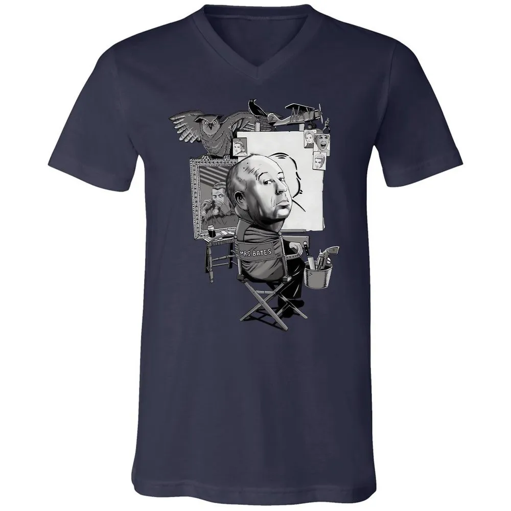 Unisex V-Neck T-Shirt - X8X2TV93 - Navy - 9