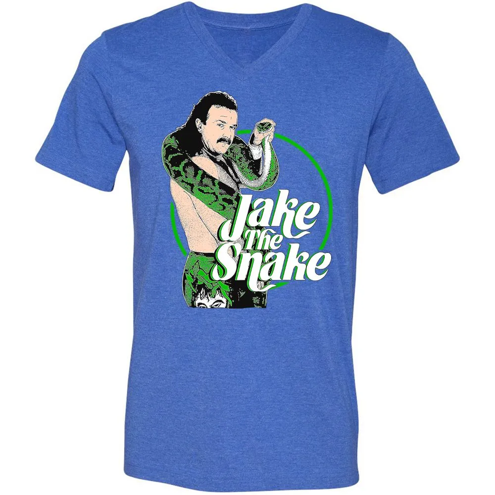 Unisex V-Neck T-Shirt - 93A7UFG5 - Heather True Royal - 14