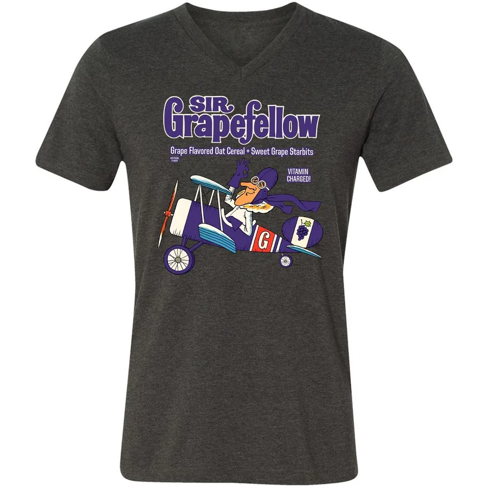 Unisex V-Neck T-Shirt - W8Q97QYJ - Dark Grey Heather - 8