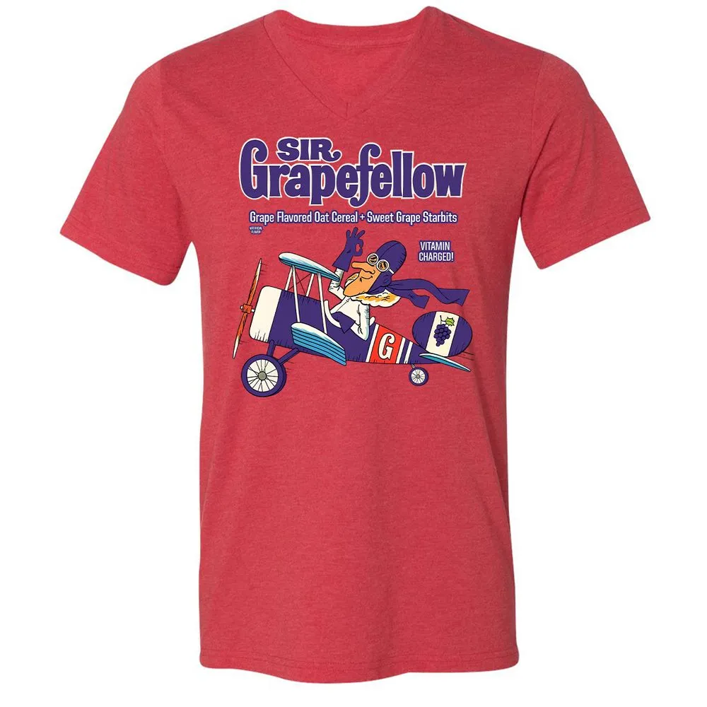 Unisex V-Neck T-Shirt - W8Q97QYJ - Heather Red - 16