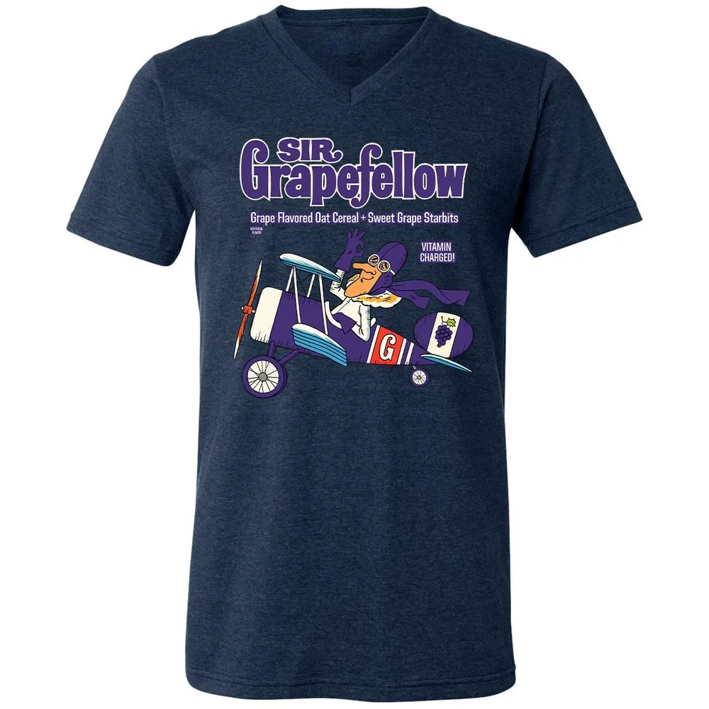 Unisex V-Neck T-Shirt - W8Q97QYJ - Heather Navy - 15