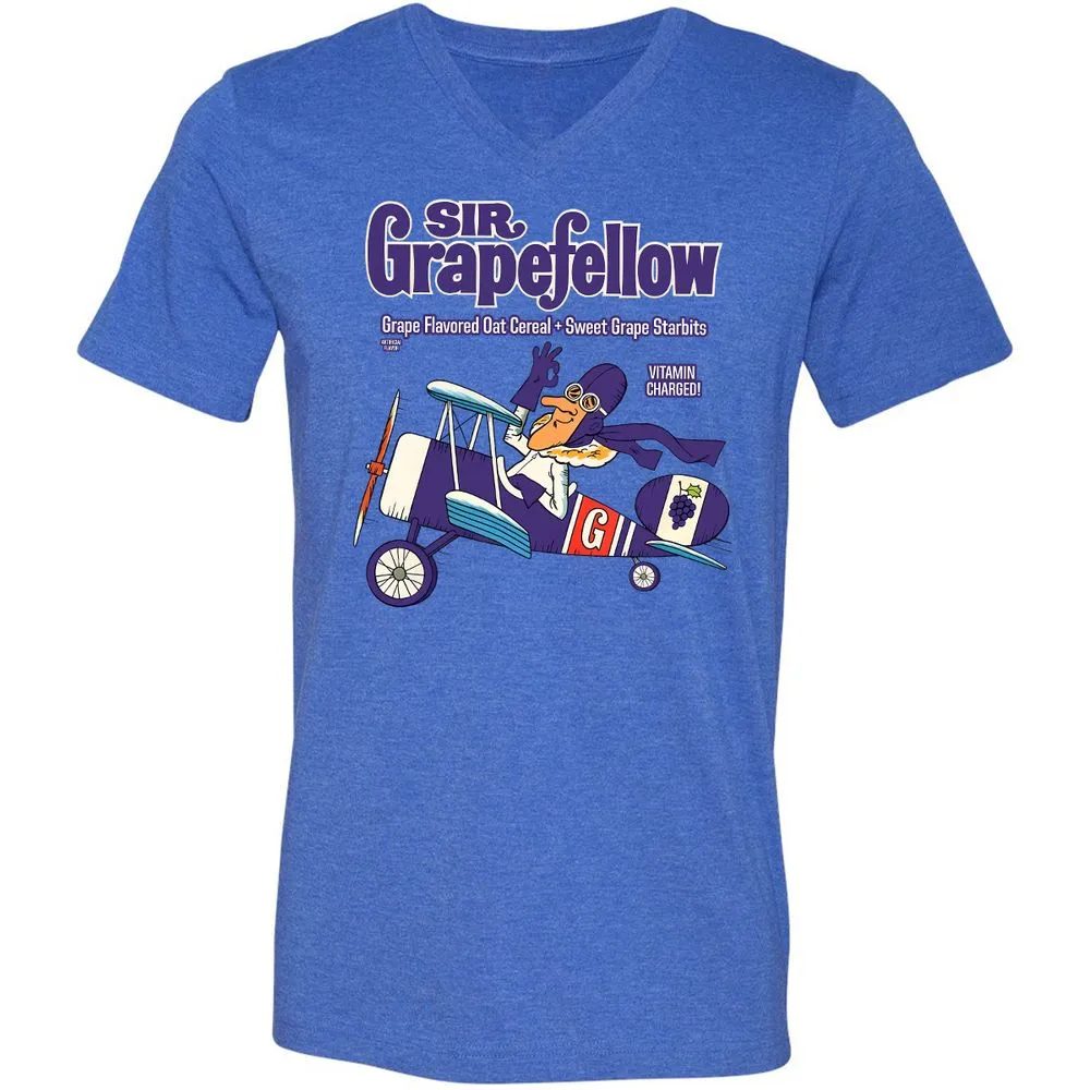 Unisex V-Neck T-Shirt - W8Q97QYJ - Heather True Royal - 14