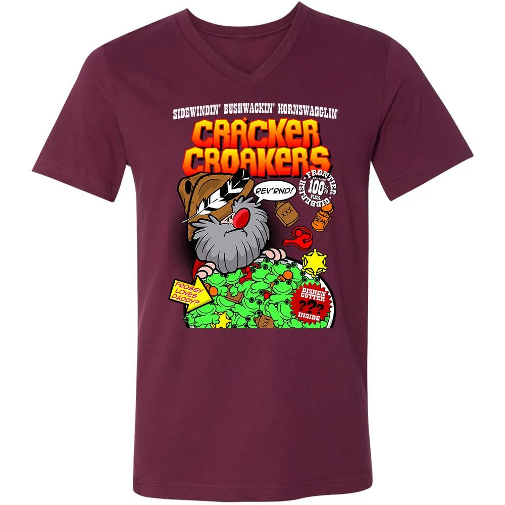 Unisex V-Neck T-Shirt - HPDLZR75 - Maroon - 6