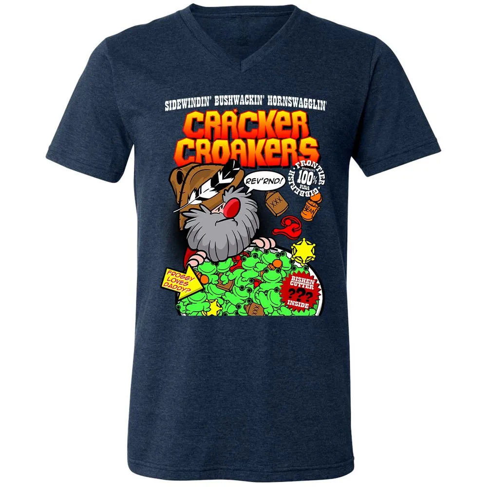Unisex V-Neck T-Shirt - HPDLZR75 - Heather Navy - 15