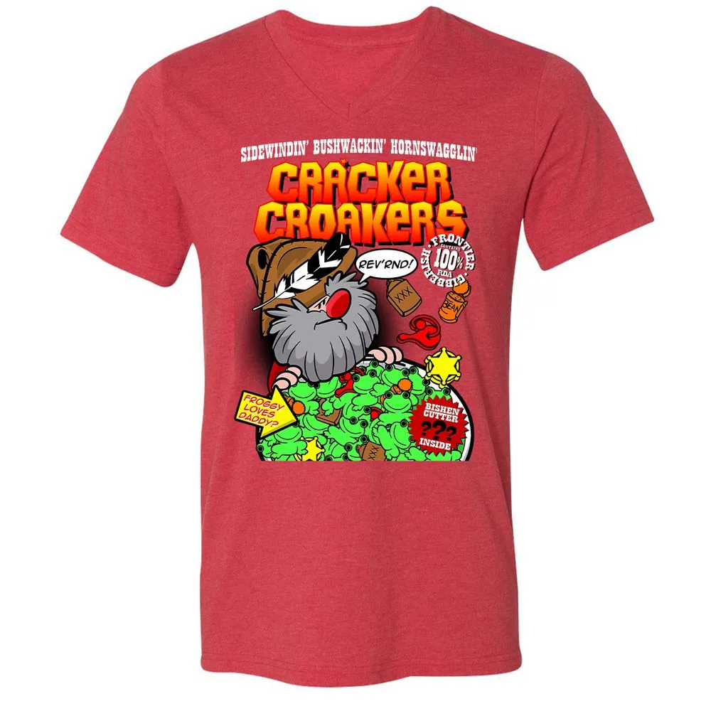 Unisex V-Neck T-Shirt - HPDLZR75 - Heather Red - 16