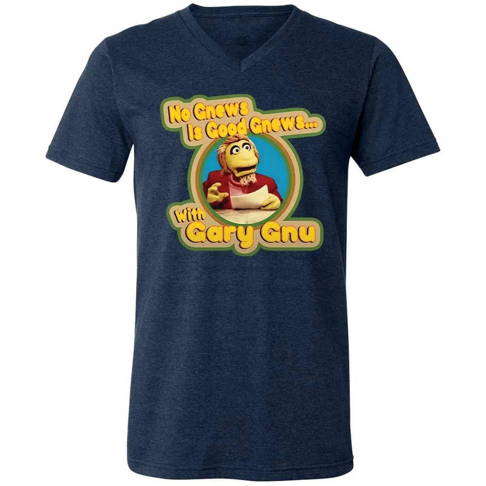 Unisex V-Neck T-Shirt - VKD1EPHQ - Heather Navy - 15