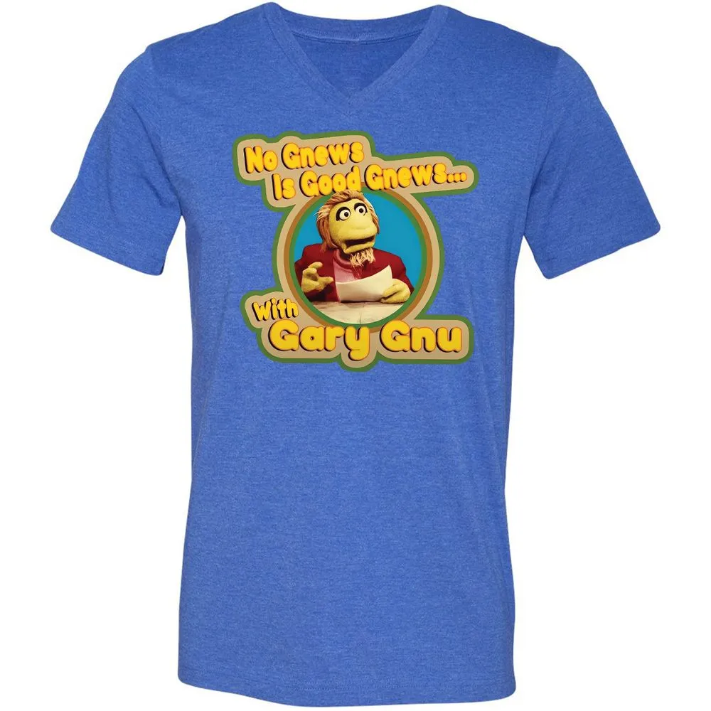 Unisex V-Neck T-Shirt - VKD1EPHQ - Heather True Royal - 14