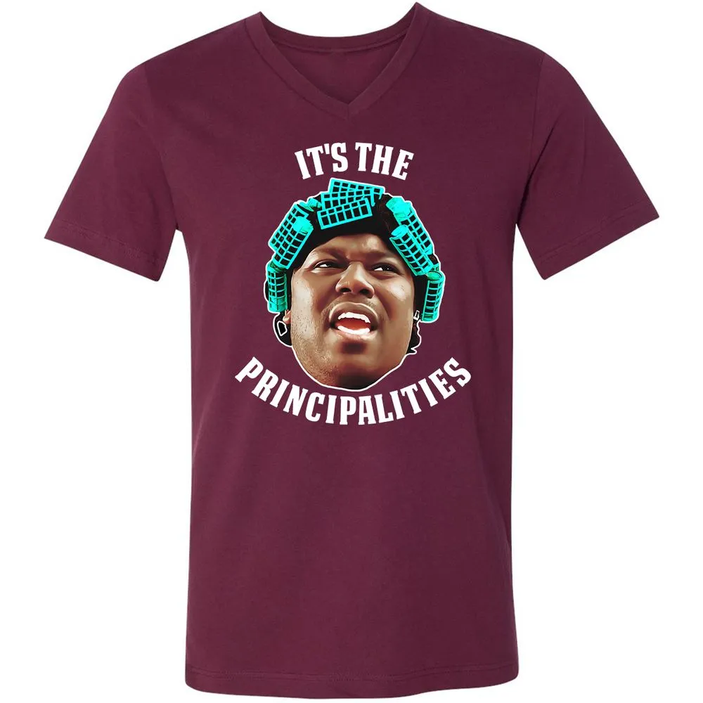 Unisex V-Neck T-Shirt - DE3MM3HX - Maroon - 6