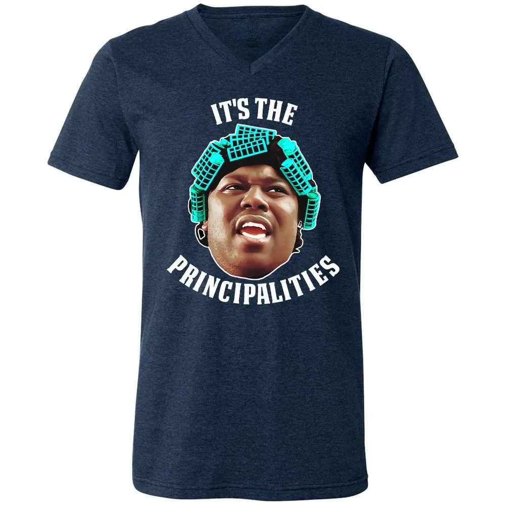 Unisex V-Neck T-Shirt - DE3MM3HX - Heather Navy - 15