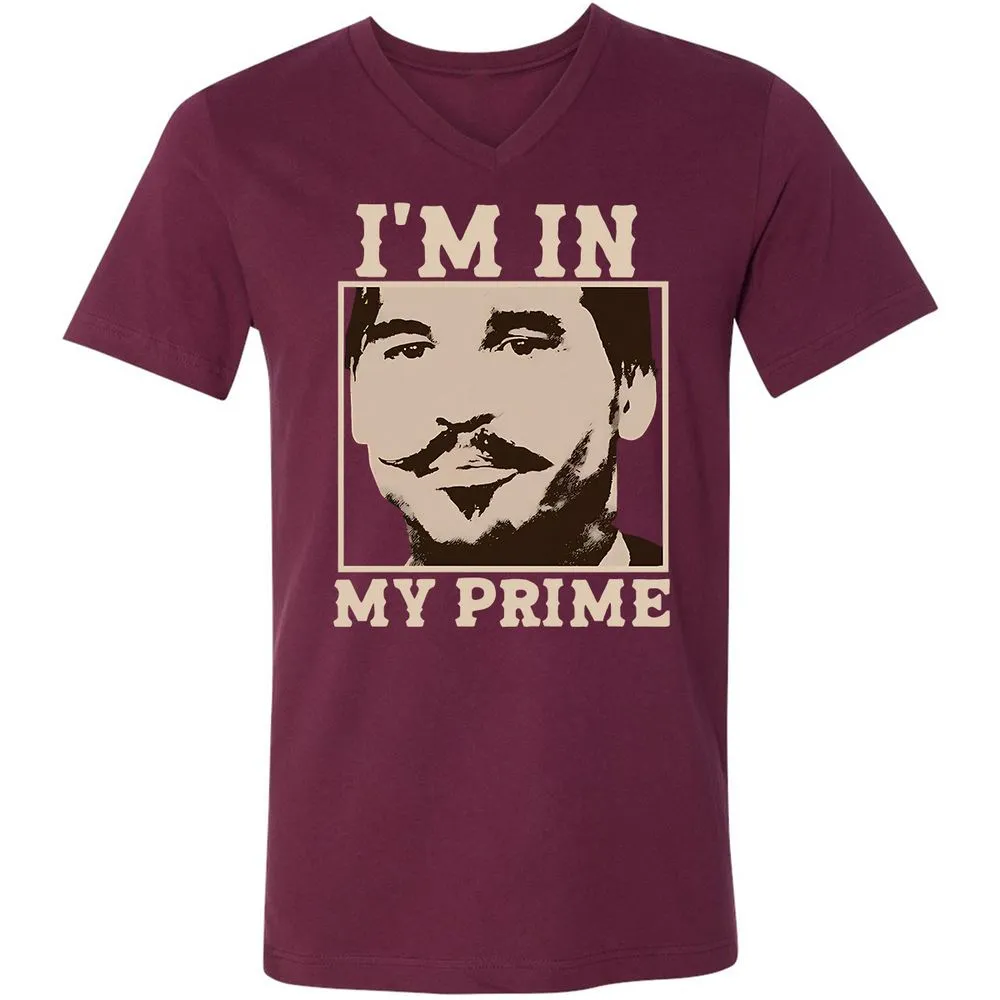 Unisex V-Neck T-Shirt - 55BXW2XH - Maroon - 6