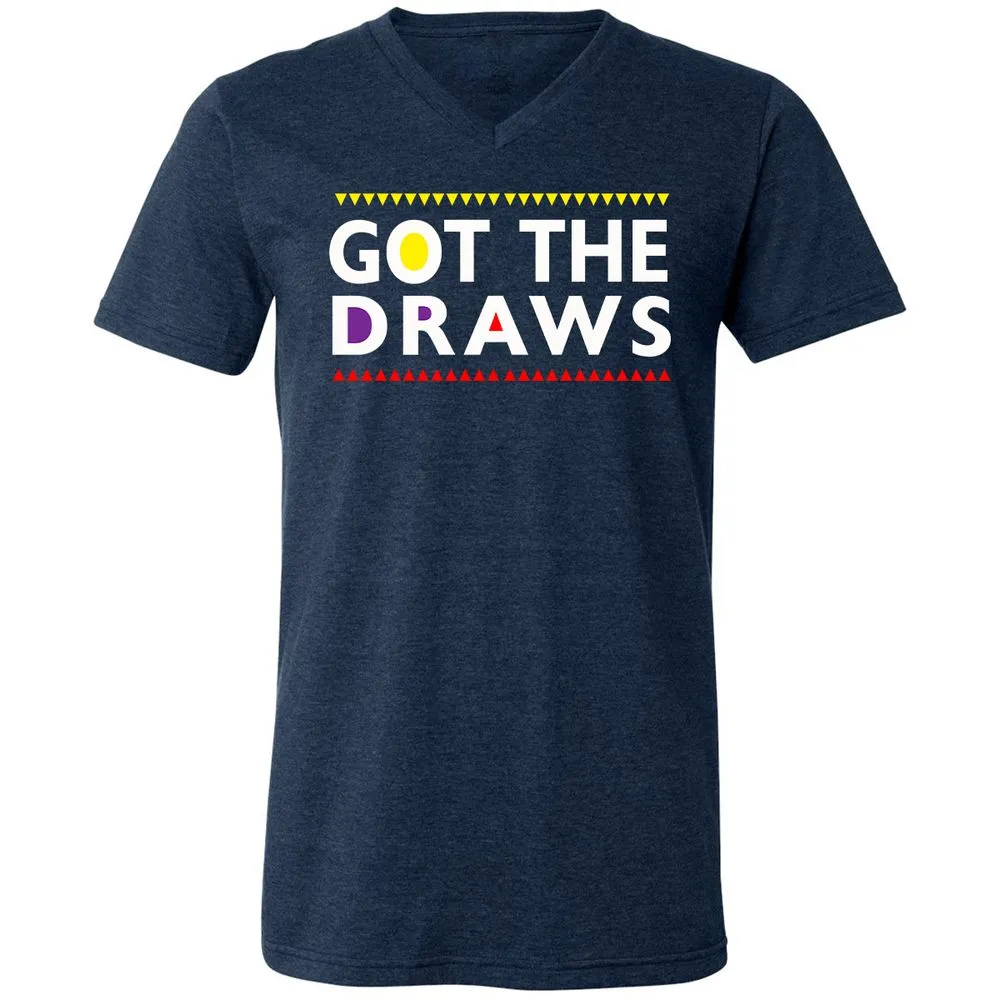 Unisex V-Neck T-Shirt - ZNJC92Q6 - Heather Navy - 15