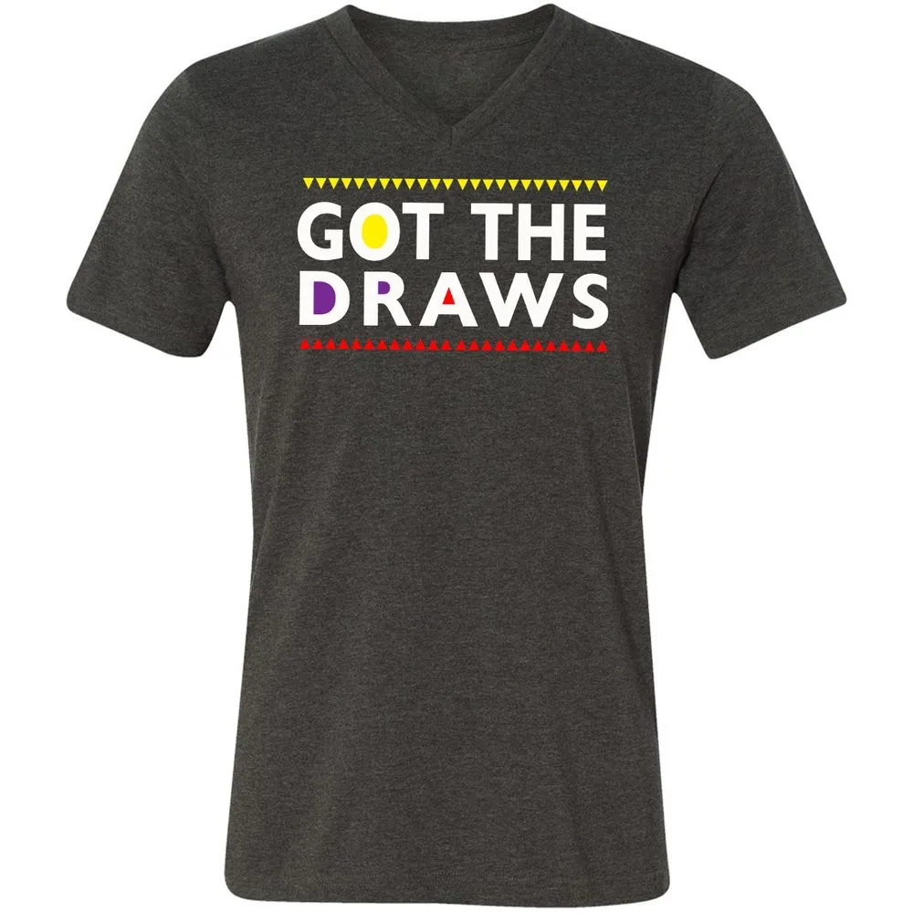 Unisex V-Neck T-Shirt - ZNJC92Q6 - Dark Grey Heather - 8
