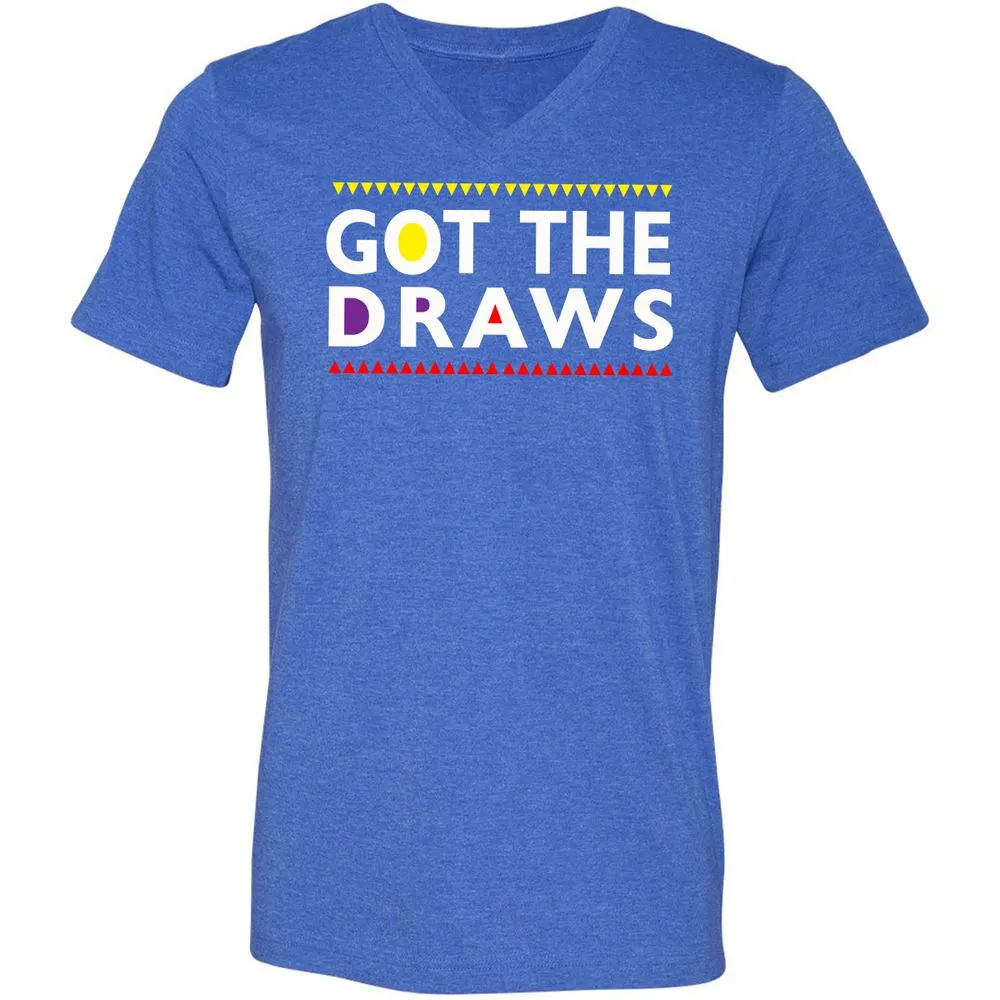 Unisex V-Neck T-Shirt - ZNJC92Q6 - Heather True Royal - 14