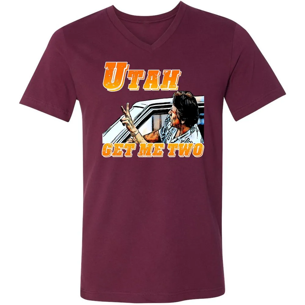 Unisex V-Neck T-Shirt - BWPN94XJ - Maroon - 6