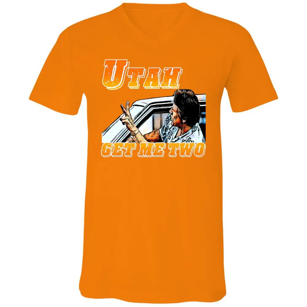 Unisex V-Neck T-Shirt - BWPN94XJ - Orange - 11