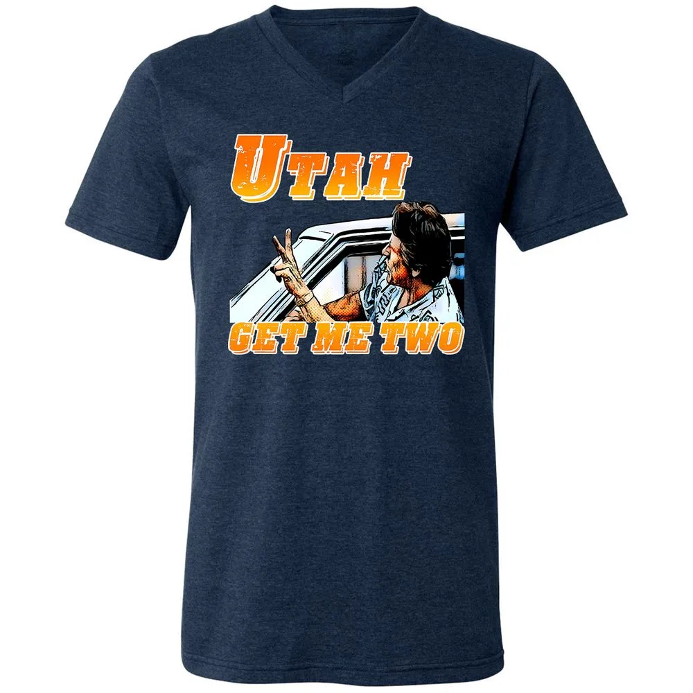 Unisex V-Neck T-Shirt - BWPN94XJ - Heather Navy - 15