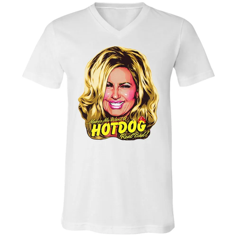 Unisex V-Neck T-Shirt - TAQHUYHF - White - 5
