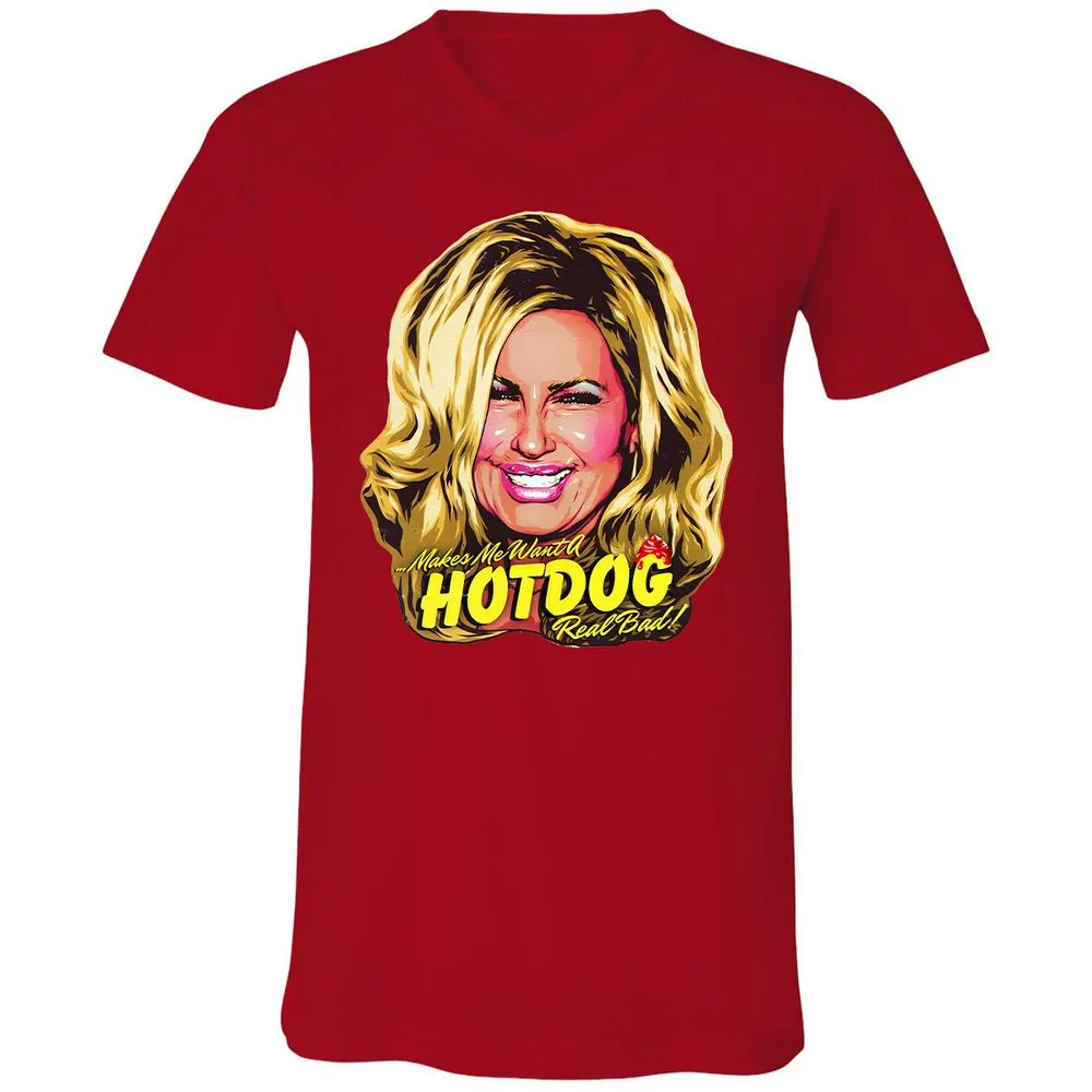 Unisex V-Neck T-Shirt - TAQHUYHF - Red - 3